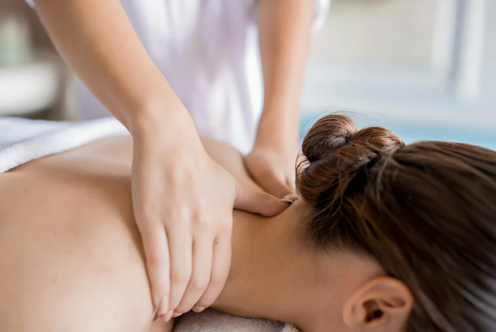 woman having a Massage on her neck