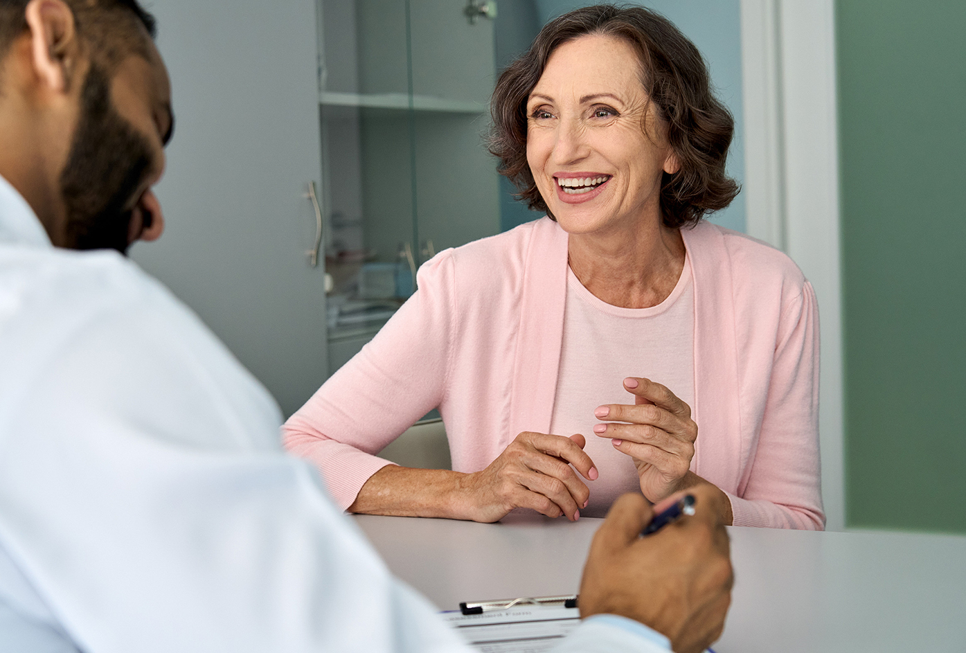 Old woman having a check up